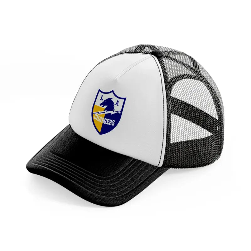 los angeles chargers retro-black-and-white-trucker-hat