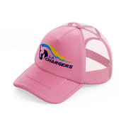 la chargers logo-pink-trucker-hat
