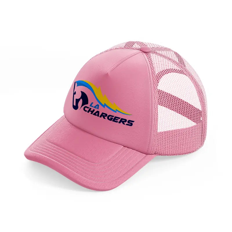 la chargers logo pink trucker hat