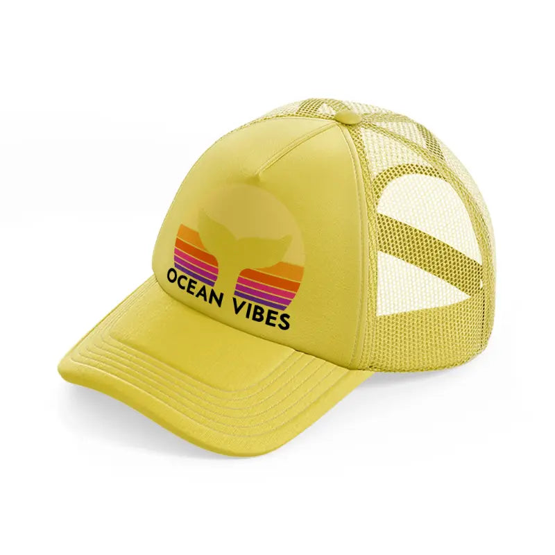 ocean vibes-gold-trucker-hat