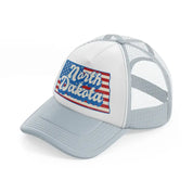 north dakota flag-grey-trucker-hat