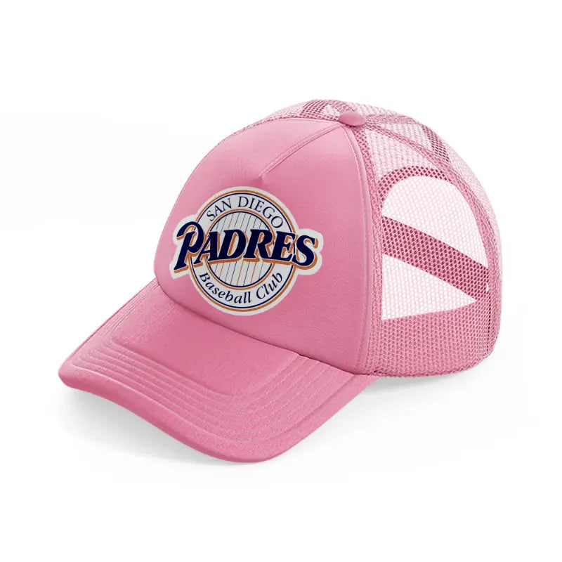 san diego padres baseball club outline-pink-trucker-hat