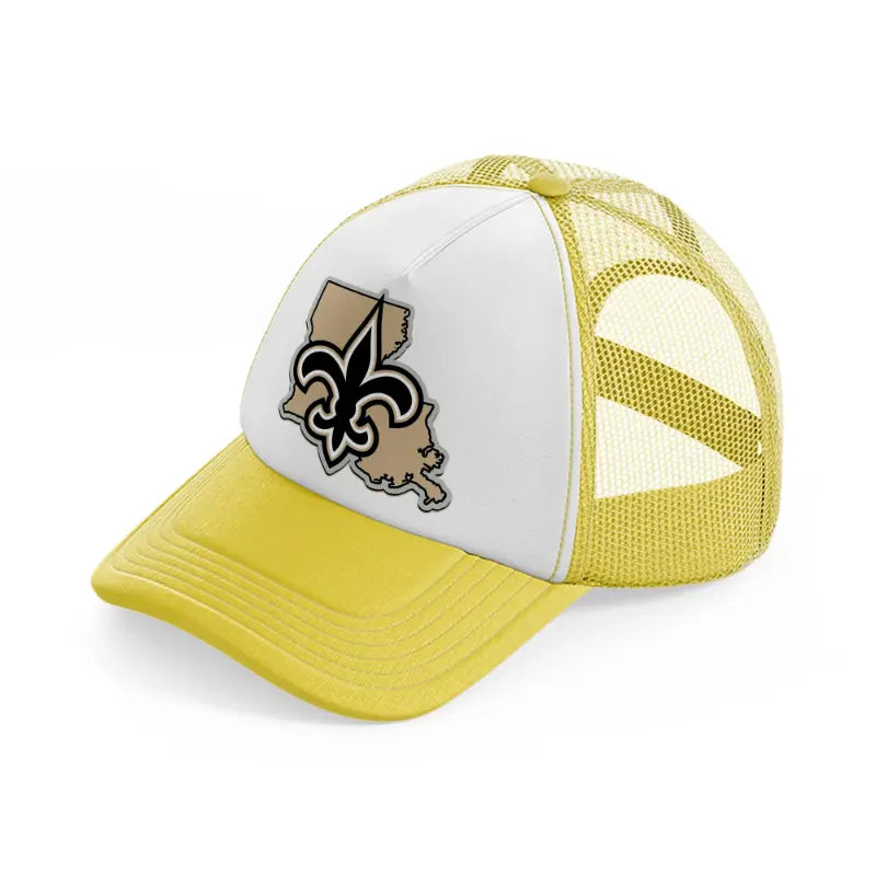 new orleans saints supporter-yellow-trucker-hat