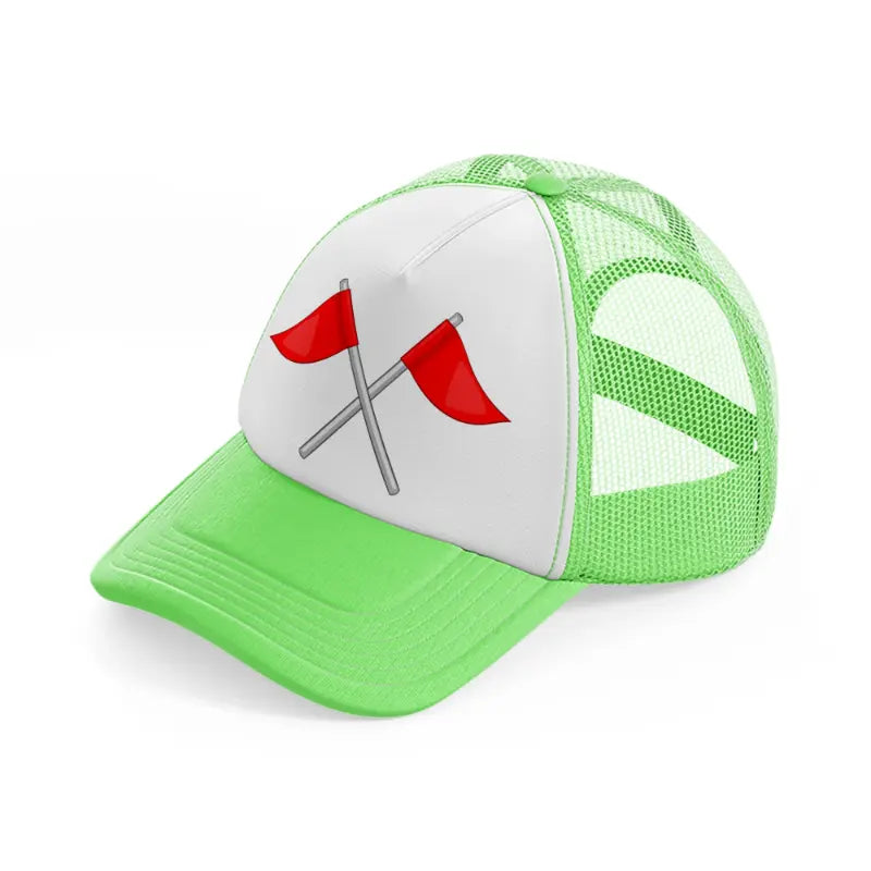 golf flags-lime-green-trucker-hat