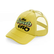 the sweet one-gold-trucker-hat