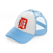 detroit tigers orange letter-sky-blue-trucker-hat