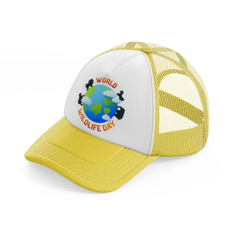 world wildlife day (1) yellow trucker hat