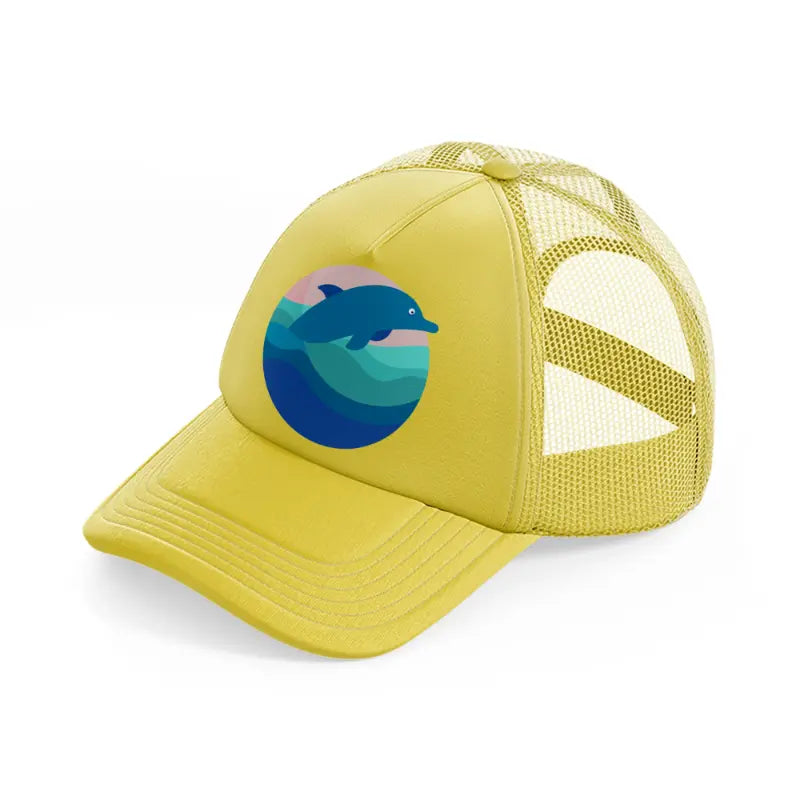 dolphin (1)-gold-trucker-hat