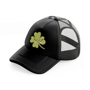 four leaf clover-black-trucker-hat