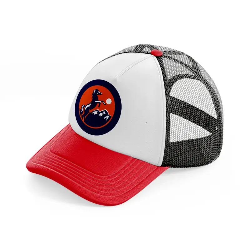 denver broncos badge-red-and-black-trucker-hat
