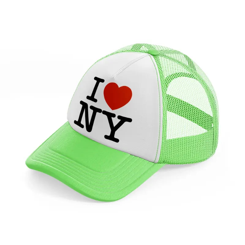 i love ny-lime-green-trucker-hat