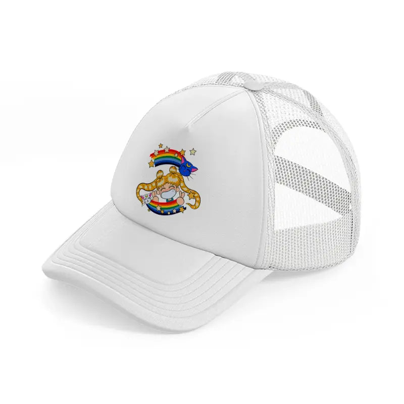 sailor moon cute white trucker hat