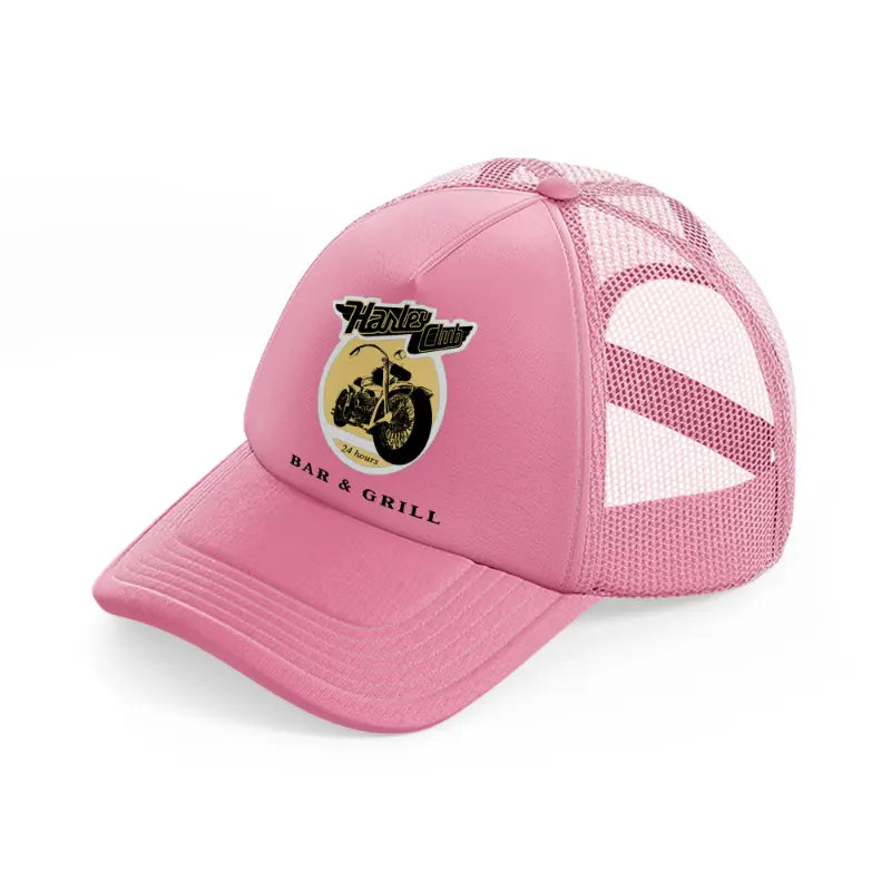 harley club 24 hours bar & grill-pink-trucker-hat