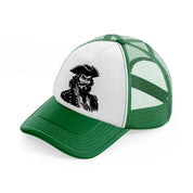 captain image green and white trucker hat