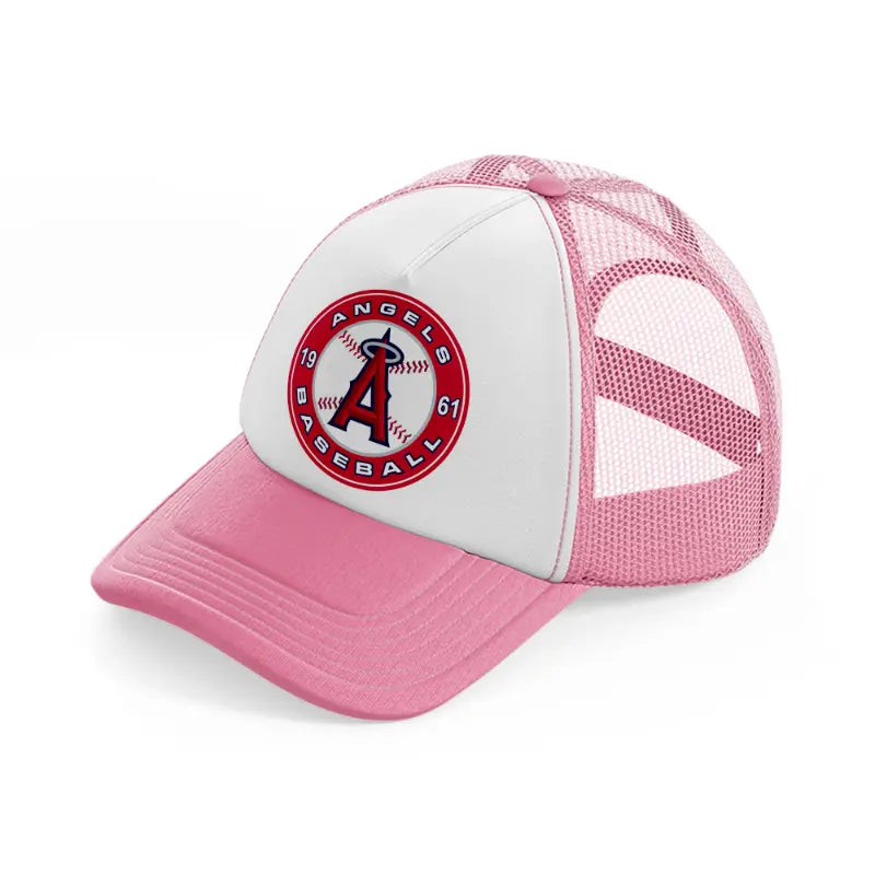 angels baseball 1961-pink-and-white-trucker-hat