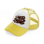 harley davidson fire font yellow trucker hat