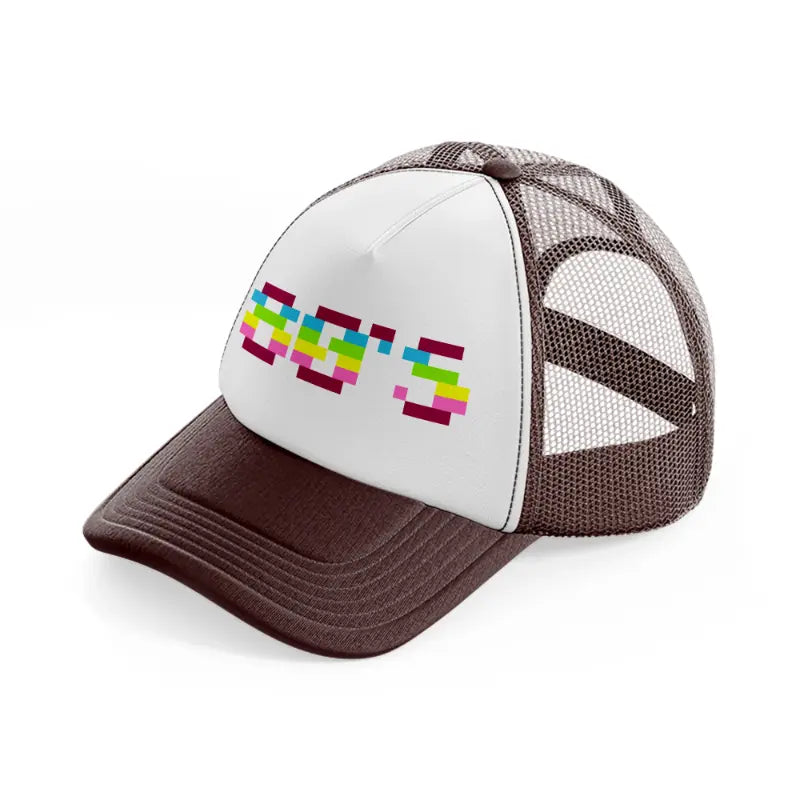 80s text-brown-trucker-hat