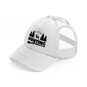 hunting deer-white-trucker-hat