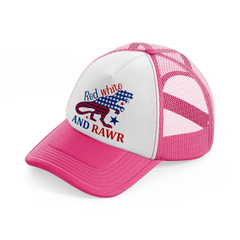 red white and rawr-01-neon-pink-trucker-hat