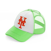 new york mets orange-lime-green-trucker-hat