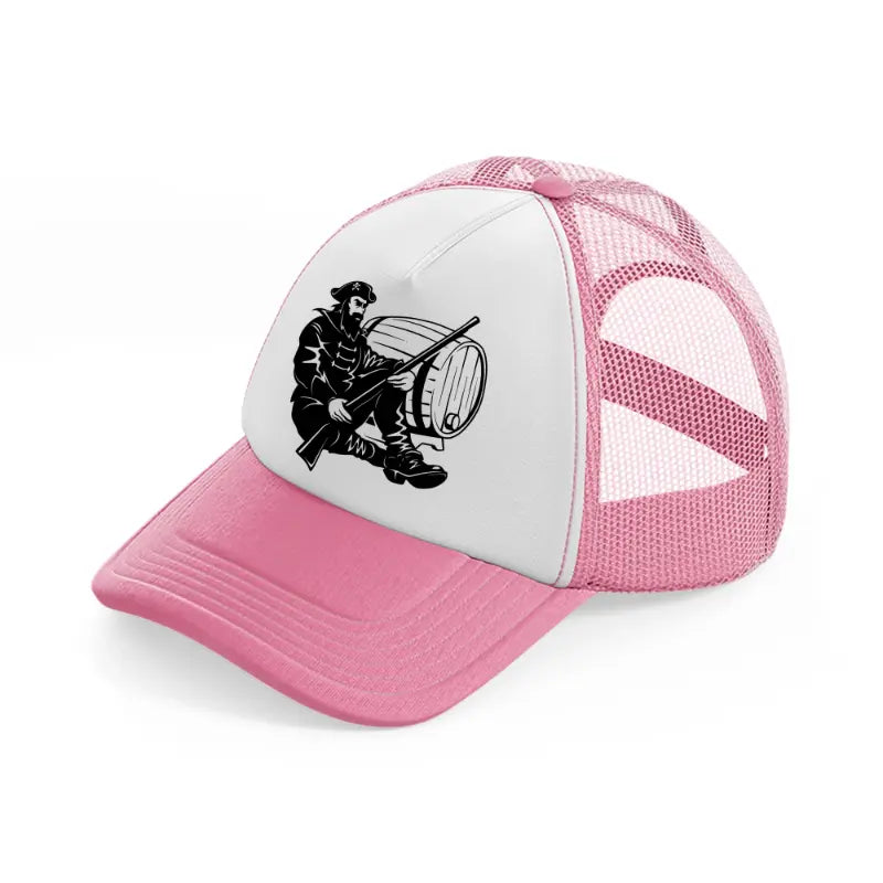 pirate rifle-pink-and-white-trucker-hat