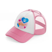 pet care (2) pink and white trucker hat