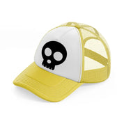 spooky skull black yellow trucker hat