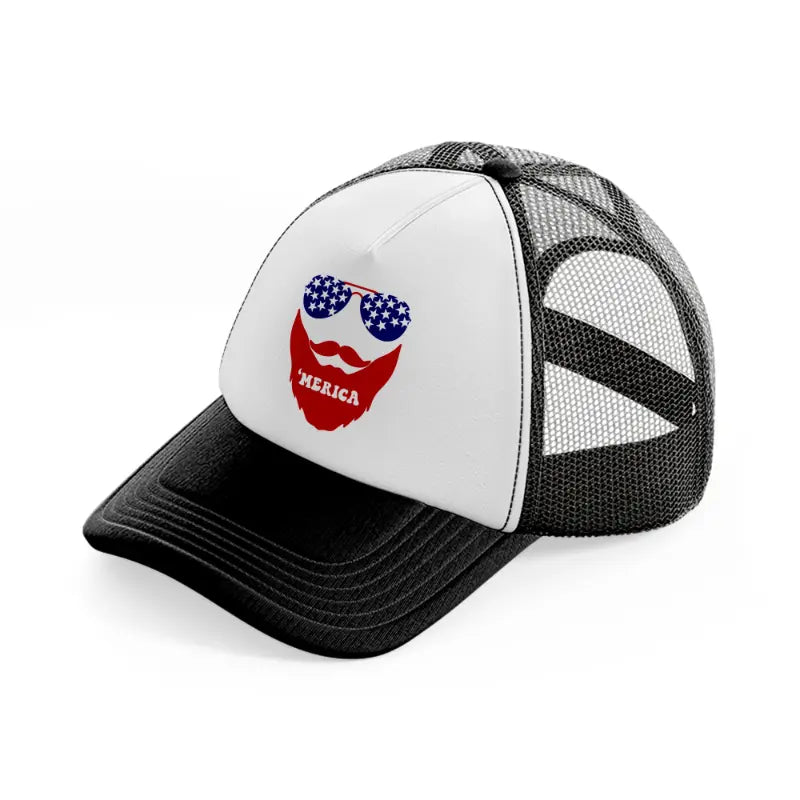 america 2-01-black-and-white-trucker-hat