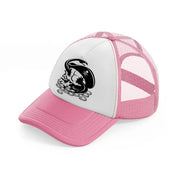 skull & coins-pink-and-white-trucker-hat