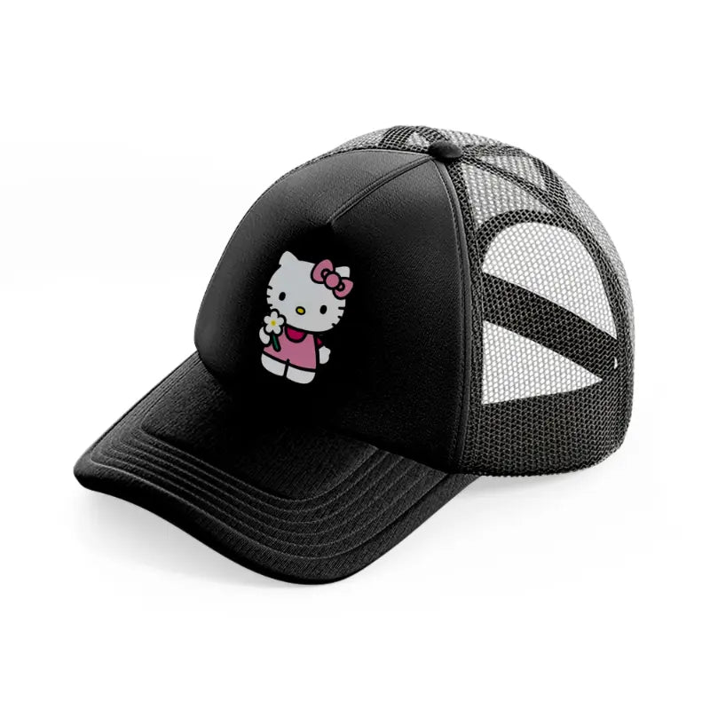hello kitty flower-black-trucker-hat