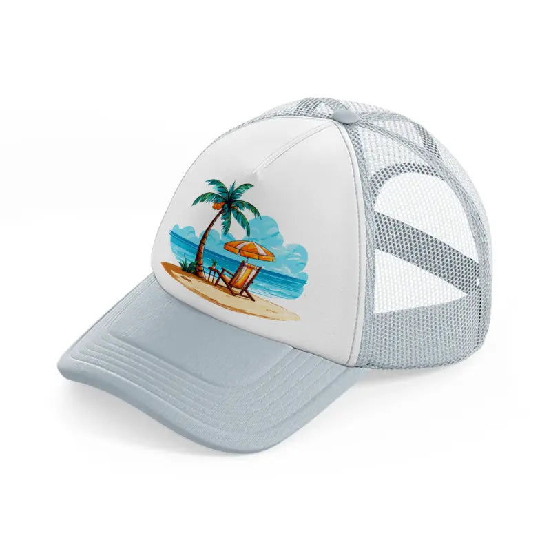 summer beach-grey-trucker-hat