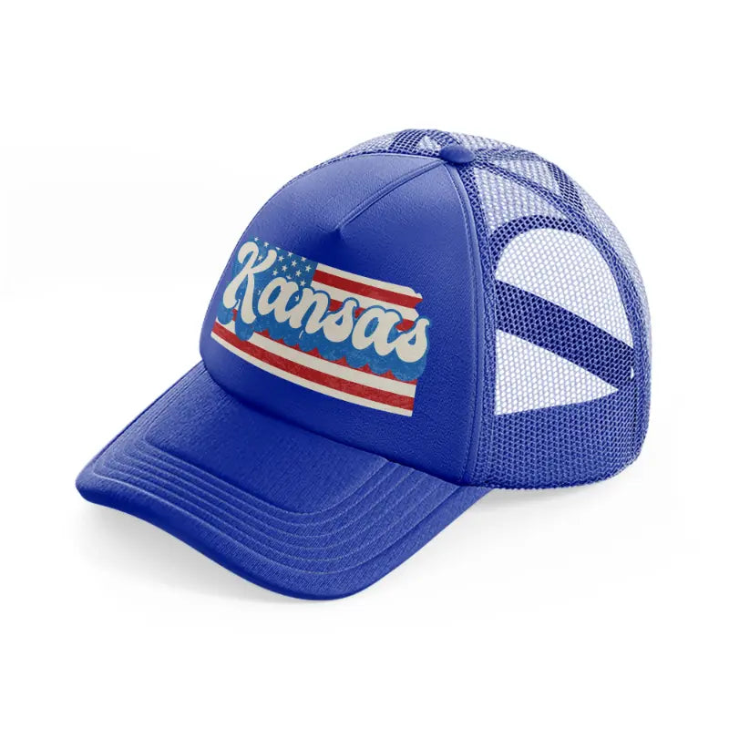 kansas flag blue trucker hat