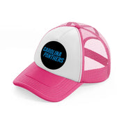 carolina panthers circle-neon-pink-trucker-hat