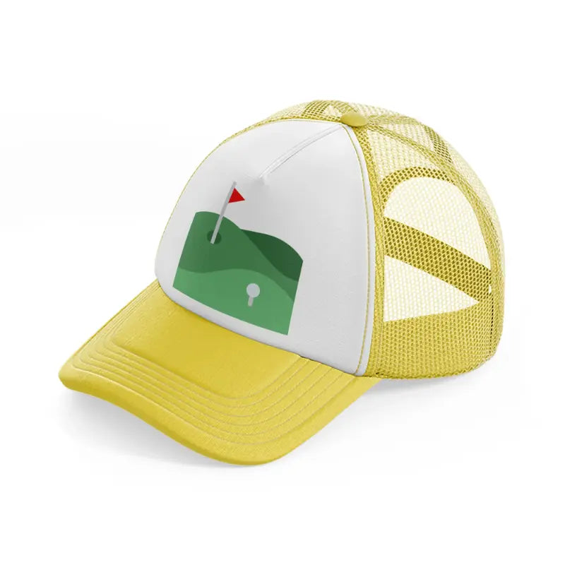 golf course flag-yellow-trucker-hat
