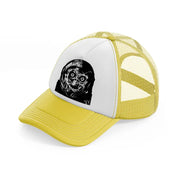 halloween ghost-yellow-trucker-hat