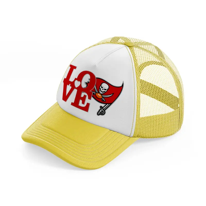 tampa bay buccaneers love-yellow-trucker-hat