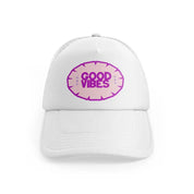 Good Vibes Purplewhitefront view