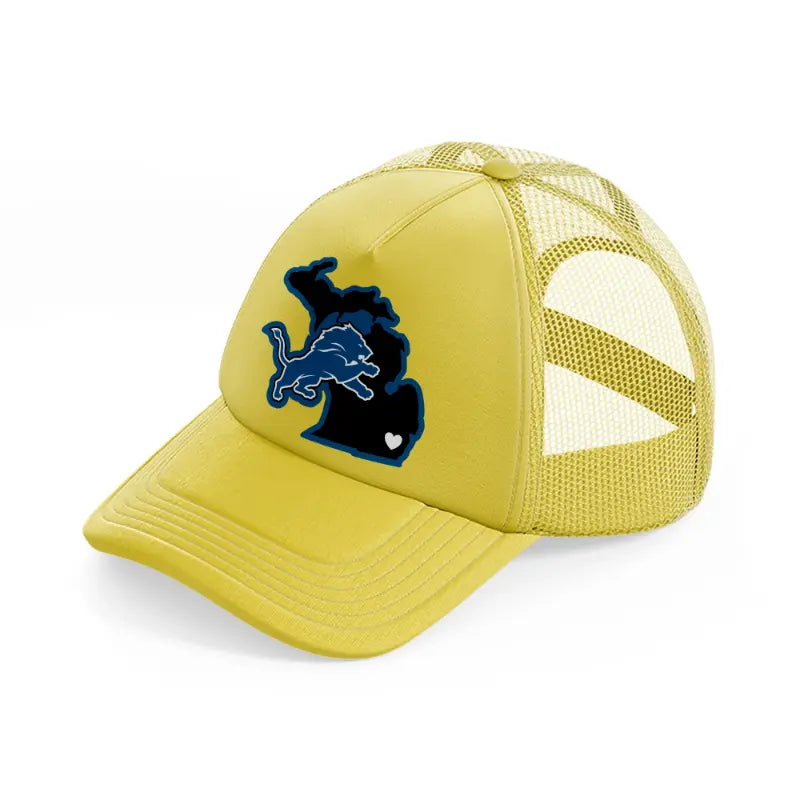 detroit lions supporter-gold-trucker-hat