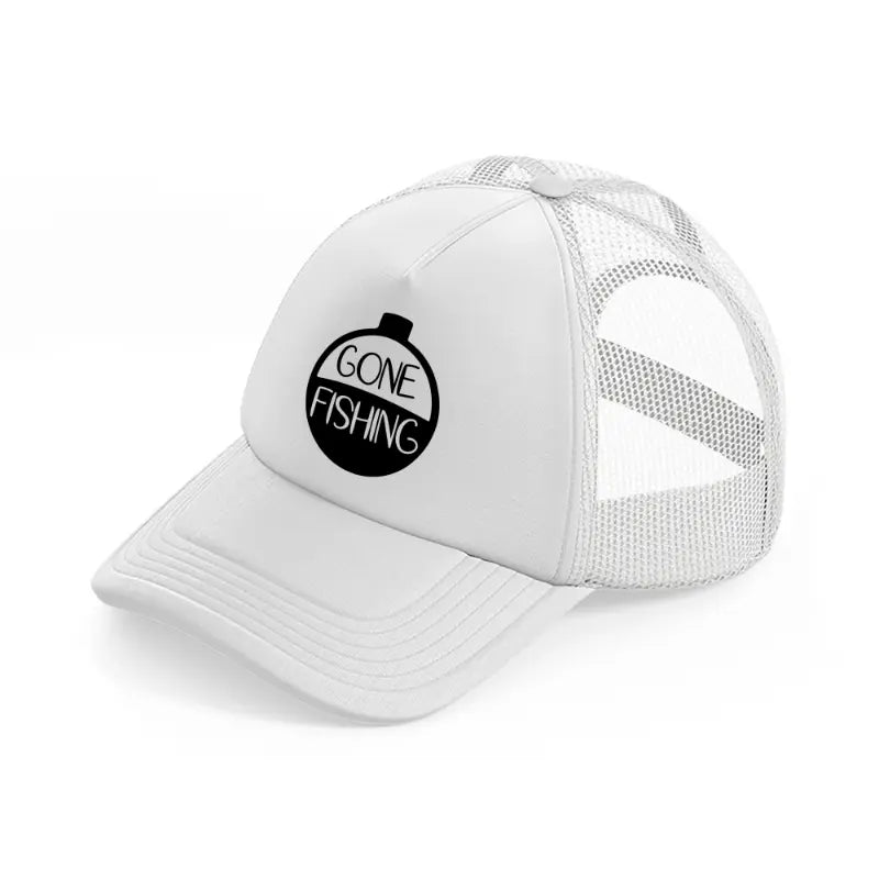 gone fishing vinyl-white-trucker-hat