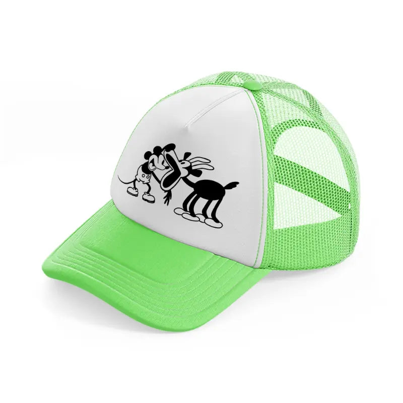 mickey deer lime green trucker hat