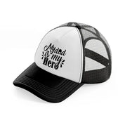 my dad is my hero black and white trucker hat