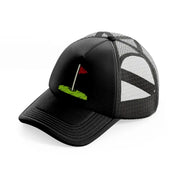 golf flag-black-trucker-hat