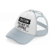 too hot to handle grey trucker hat