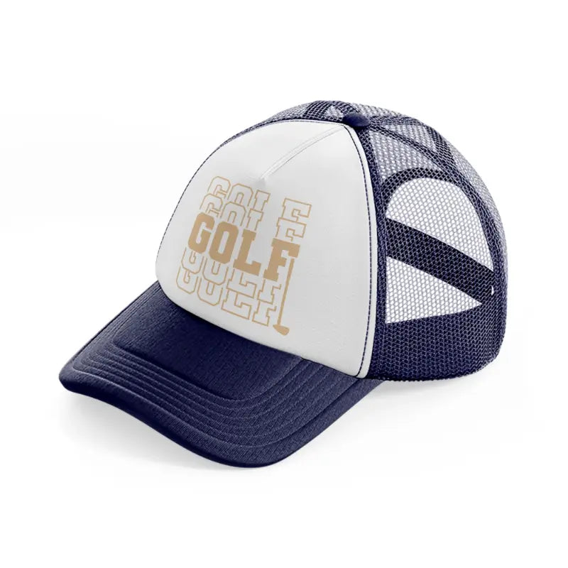 golf golf golf navy blue and white trucker hat