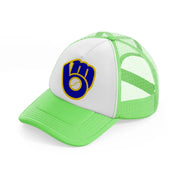 milwaukee brewers logo-lime-green-trucker-hat