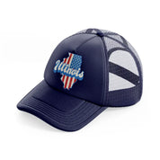 illinois flag-navy-blue-trucker-hat