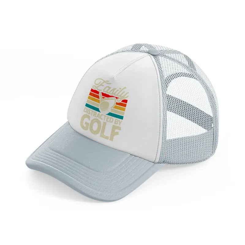 easily distracted by golf grey trucker hat