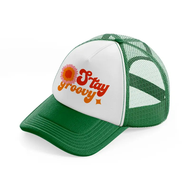 retro positive stickers (8) green and white trucker hat