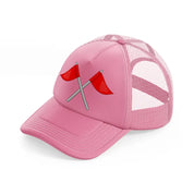 golf flags-pink-trucker-hat