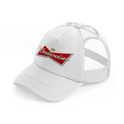 budweiser logo white-white-trucker-hat